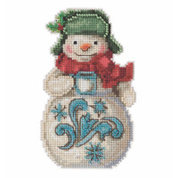 Snowman with Cocoa Cross Stitch Ornament Kit Mill Hill 2021 Jim Shore JS202114