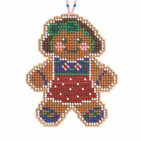 Gingerbread Lass Cross Stitch Ornament Kit Mill Hill 2021 Beaded Holiday