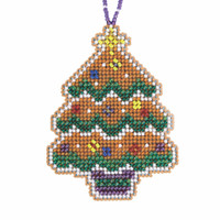 Gingerbread Tree Cross Stitch Ornament Kit Mill Hill 2021 Beaded Holiday