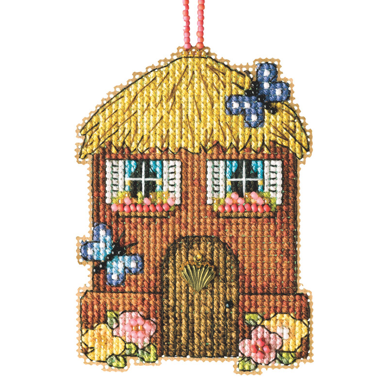 Straw House Counted Cross Stitch Kit Mill Hill 2022 Garden Gnomes MH162216
