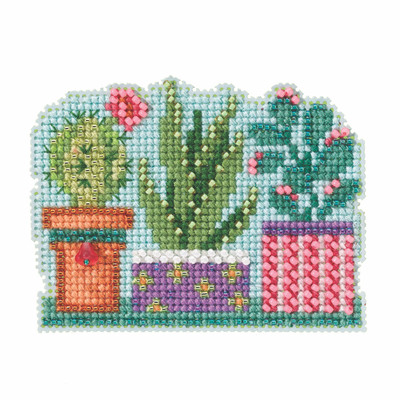 Succulents Counted Cross Stitch Kit Mill Hill 2022 Spring Bouquet MH182212