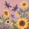 Stitched area of Sunflower Garden Cross Stitch Kit Mill Hill 2022 Buttons & Beads Autumn MH142221