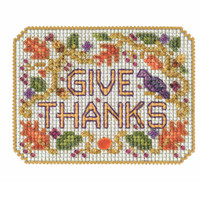 Give Thanks Beaded Cross Stitch Kit Mill Hill 2022 Autumn Harvest MH182222