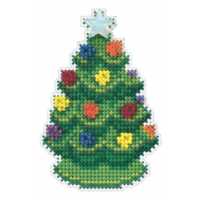 Ceramic Tree Cross Stitch Ornament Kit Mill Hill 2022 Winter Holiday MH182236