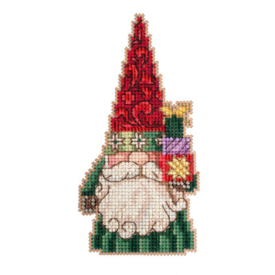 Gnome Holding Gifts Cross Stitch Kit Mill Hill 2022 Jim Shore Santa Gnomes JS202213