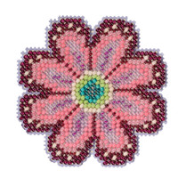 Pink Flower Cross Stitch Kit Mill Hill 2022 All Beaded Ornament MH212211