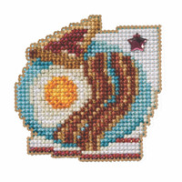 Bacon and Eggs Counted Cross Stitch Kit Mill Hill 2023 Spring Bouquet MH182314