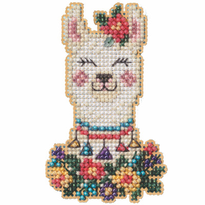 Little Llama Counted Cross Stitch Kit Mill Hill 2023 Spring Bouquet MH182316