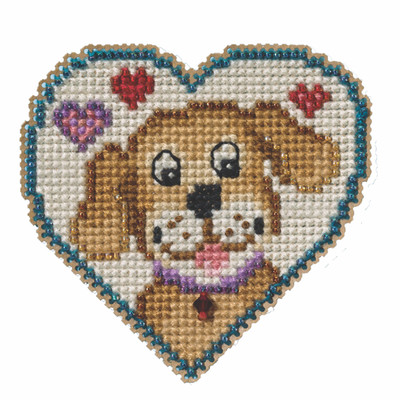 Puppy Love Counted Cross Stitch Kit Mill Hill 2023 Spring Bouquet MH182315