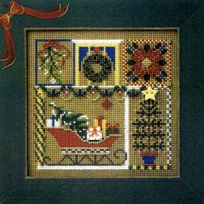 Holiday Greetings Bead Cross Stitch Kit Mill Hill 2000 Buttons & Beads