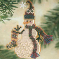 Stocking Snow Charmer Beaded Christmas Ornament Kit Mill Hill 2001