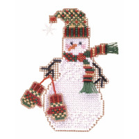Mitten Snow Charmer Beaded Christmas Ornament Kit Mill Hill 2003