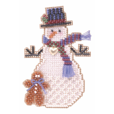 Gingerman Snow Charmer Bead Christmas Ornament Kit Mill Hill 2003