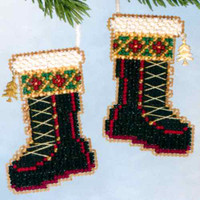 Santa's Boots Beaded Ornament Kit Mill Hill 2006 Santa's Closet