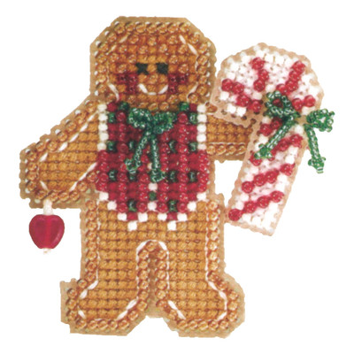 Gingerbread Boy Bead Ornament Kit Mill Hill 2006 Winter Holiday