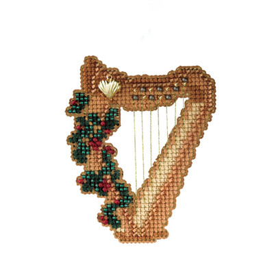 Harp Beaded Christmas Ornament Kit Mill Hill 2007 Holiday Harmony