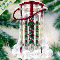 Snow Sled Beaded Christmas Ornament Kit Mill Hill 2009 Winter Holiday