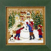 Snow Day Cross Stitch Kit Mill Hill 2009 Buttons & Beads Winter
