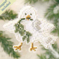 Downy Dove Beaded Christmas Ornament Kit Mill Hill 2009 Winter Holiday