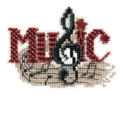 Music Beaded Cross Stitch Ornament Kit Mill Hill 2011 Autumn Harvest