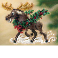Merry Moose Bead Christmas Ornament Kit Mill Hill 2011 Winter Holiday