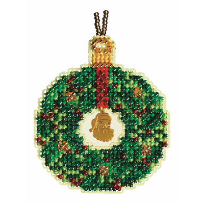 Emerald Wreath Beaded Ornament Kit Mill Hill 2011 Christmas Jewels
