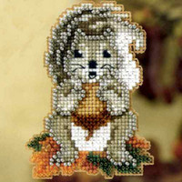 Squirrelly Beaded Cross Stitch Kit Mill Hill 2012 Autumn Harvest