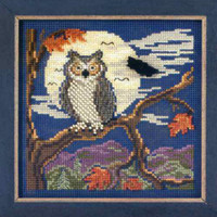 Night Owl Cross Stitch Kit Mill Hill 2012 Buttons & Beads Autumn