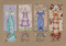 Stitched area of Dressmakers Daughter Kit Cross Stitch Chart Fabric Beads Braid Silk Floss Mirabilia MD121
