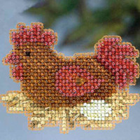 Chicken or The Egg Bead Cross Stitch Kit Mill Hill 2013 Autumn Harvest