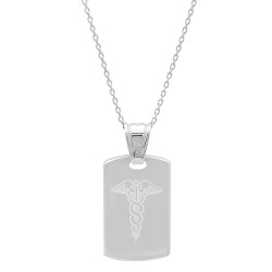 Sterling Silver Small Medical ID Pendant 