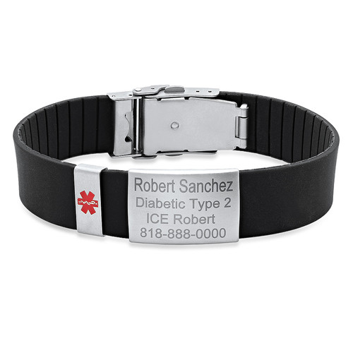 Custom Engraved Medical Alert Bracelets  Smooth Mesh Medical Bracelet