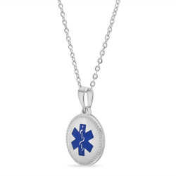 Quality Stainless Steel Round Medical Alert Pendant with Chain