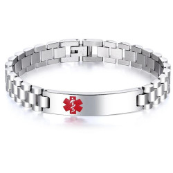 Personalized Stainless Steel Medical ID Bracelet 