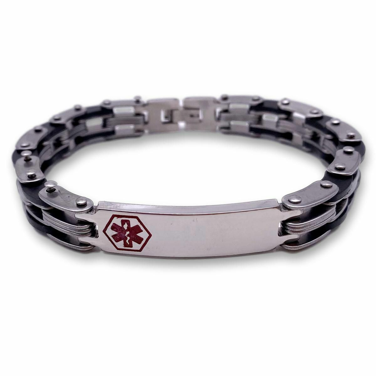 Custom Medical Bracelets for Men With Free Engraving 316L Stainless Steel,  Red ID, Thick Chain Made in USA I1c-bs3 - Etsy