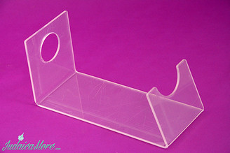    Clear Acrylic (Lucite) Shofar Stand for Ram's Horn Shofars (up to Size 15")
