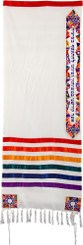  Magen David Multicolor Embroidered Tallit By Yair Emanuel