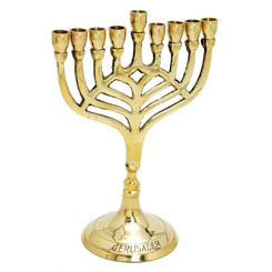  Hanukkah Menorah 7" Cast Copper By Judaicamore
