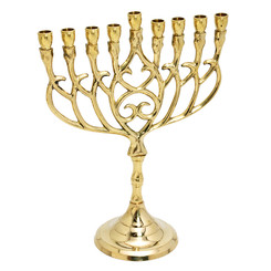     Hanukkah Menorah 7" Cast Copper By Judaicamore