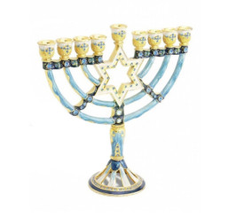   Hanukkah Menorah Enamel coating 9.5" Two-Sided By Judaicamore