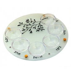  Hand Painted Passover Seder Plate by Ester Shahaf