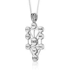 kabbalah 925 Silver Kabbalah pendant The Ten Sefirot Pendant in the shape of the Tree of Life
