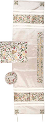 Tallit For women Traditional Jewish Prayer Shawl Embroidered WitH Pomegranates ,100% Kosher from Israel include bag & kippah.