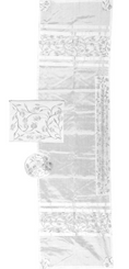 Tallit For women Traditional Jewish Prayer Shawl Embroidered WitH Pomegranates ,100% Kosher from Israel include bag & kippah X1
