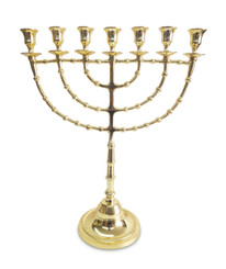 Authentic Temple Oil Menorah Menora Gold Plated Candle Holder from Jerusalem Israel 18'' / 46cm EMS Express ship