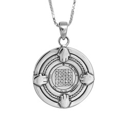 Necklace 4 Hands Livelihood Love Seal Silver Pendant + Silver Chain (925) Kabbalah King Solomon Hamsa Active