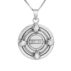 Necklace 4 Hands Fertility Seal (NO.16) Silver Pendant + Silver Chain (925) Kabbalah King Solomon Hamsa