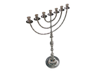  Menorah Huge Big Temple In SILVER Plated From Holy Land Jerusalem Size 33" (82.5 cm)
