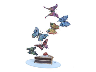 David Gerstein Objects Pice Of Cake and butterflies The best Judaica Pop art Jewish Gifts  sculpture Made in Israel product!