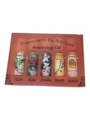 Jerusalem Anointing 5 Pcs 10ML Oil Set Myrrh Amber Holy Land Nard Rose Jasmine